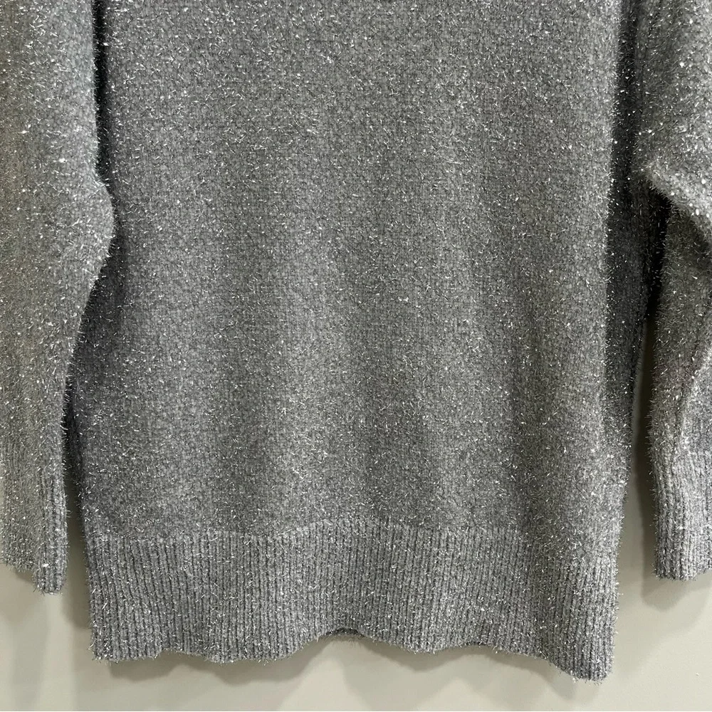 J.Crew Relaxed Crewneck Sweater in Metallic Brushed Yarn Silver New YearvSmall